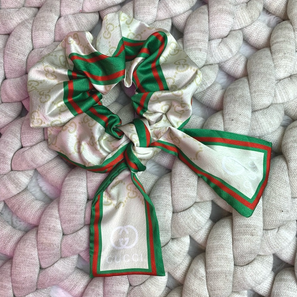 Large Cream Satin Scrunchie